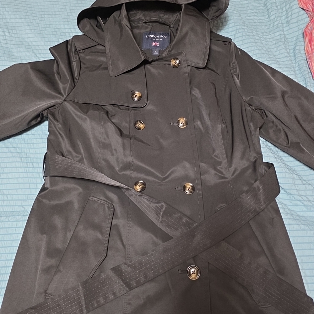 NWOT London Fog Women's Black Trench Coat